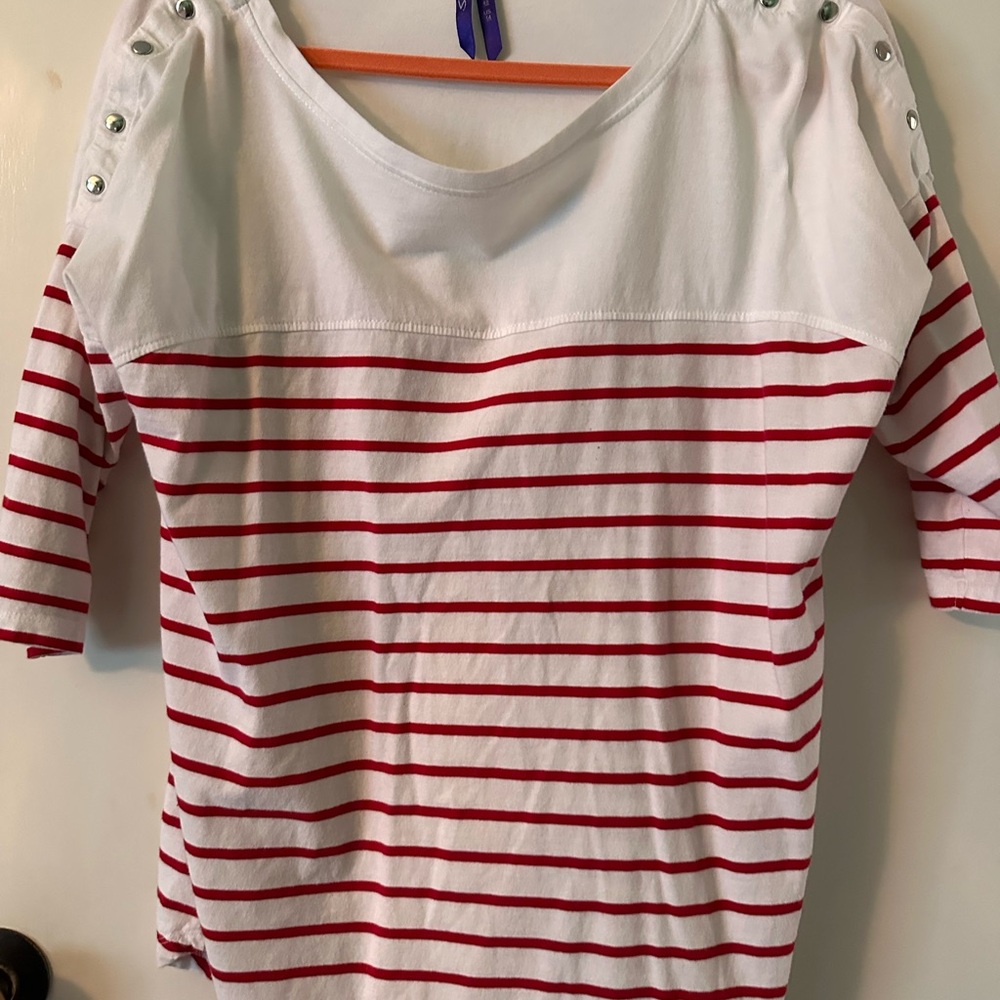 Seraphine White and Orange Top